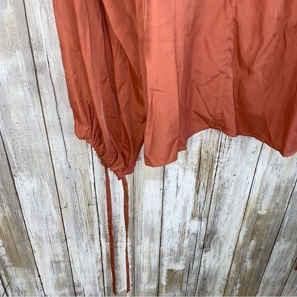 Entro Rust Colored Ruffle Neck Blouse - Picture 4 of 5